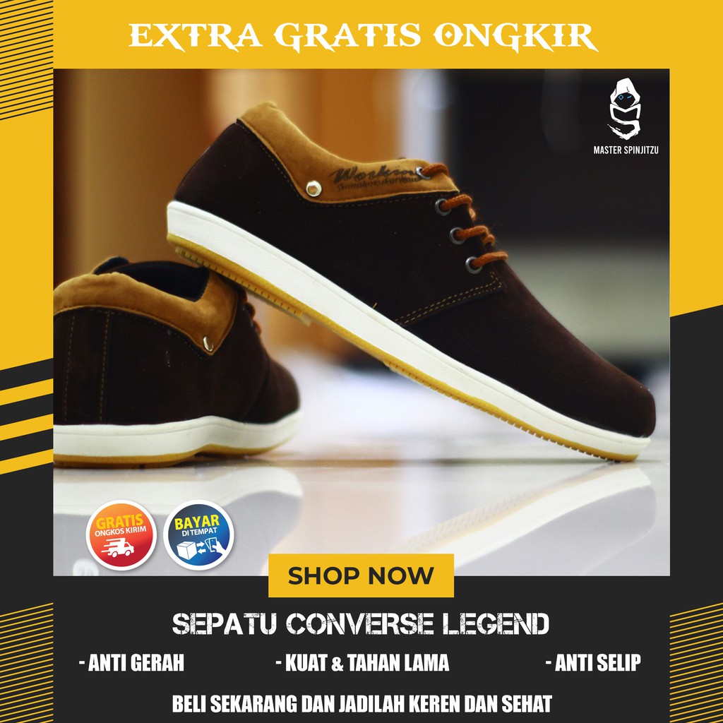 SEPATU CASUAL KULIT WORKING SNEAKERS COWOK CEWEK SEPATU KULIT ORIGINAL