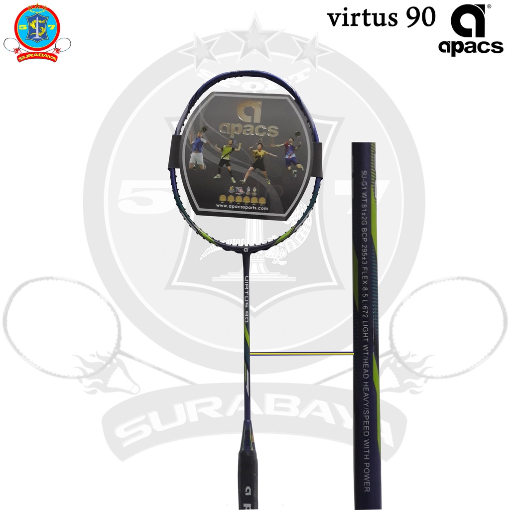 Raket Original Badminton Apacs Virtus 90 Bonus Tas Serut Apacs