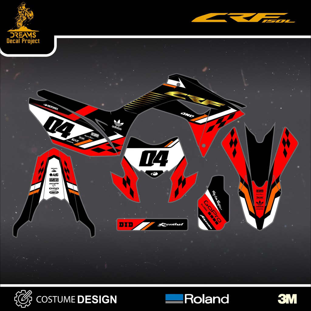 Decal CRF 150 L Gold Merah