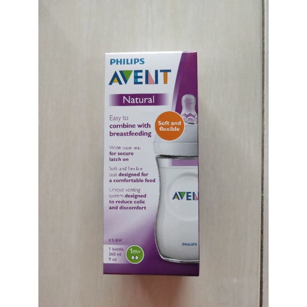 AVENT Botol Susu Natural 260 ml Single (isi 1 pcs)