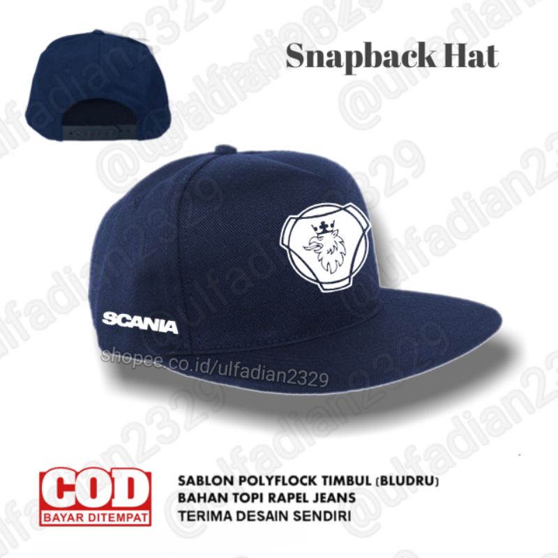 Topi Snapback Scania Premium - Hat Scania White Logo