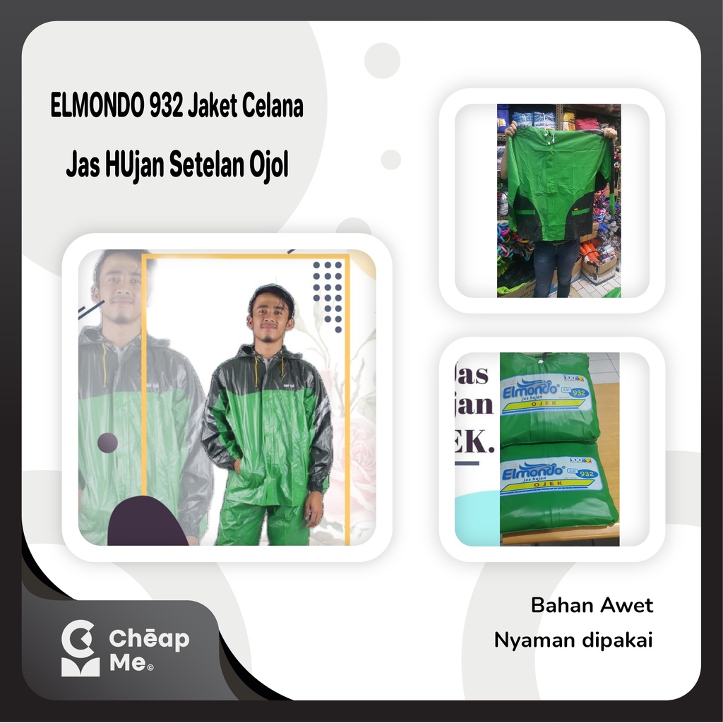 JAS HUJAN Setelan Jaket Celana ELMONDO Ojol Ojek 932 PROMO / Jas Hujan Ojol Ojek