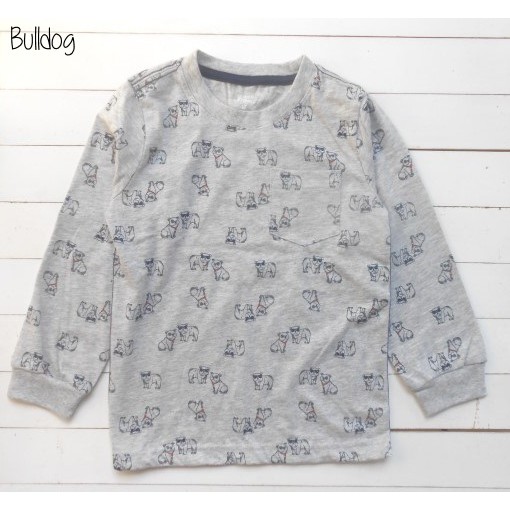 Kaos Anak Cowok motif Bulldog