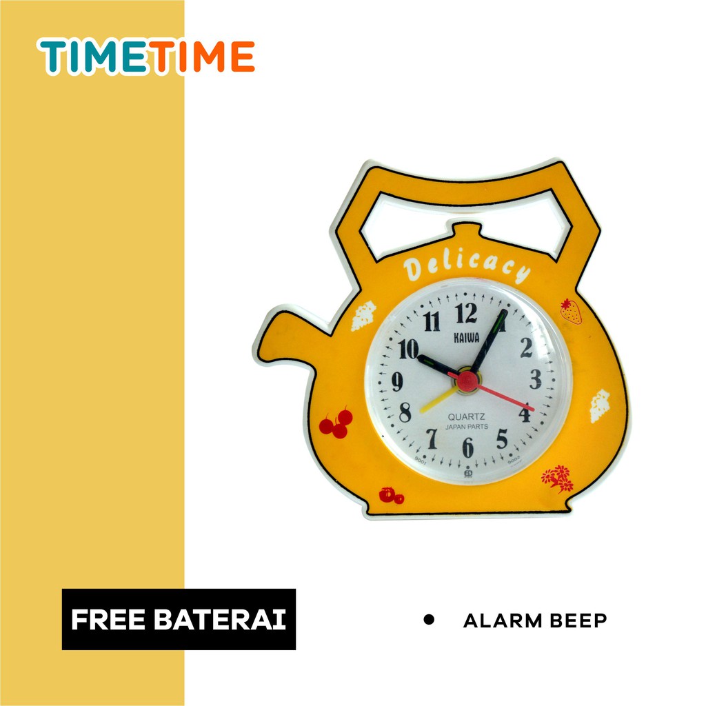 Jam Meja Weker Alarm Clock Bentuk Unik Teko Ban Sepatu Gelas Lucu Murah FREE BATERAI