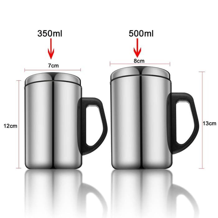 GELAS STAINLESS / MUG STAINLESS VACUUM CUP 500ML gelas kopi Thermos