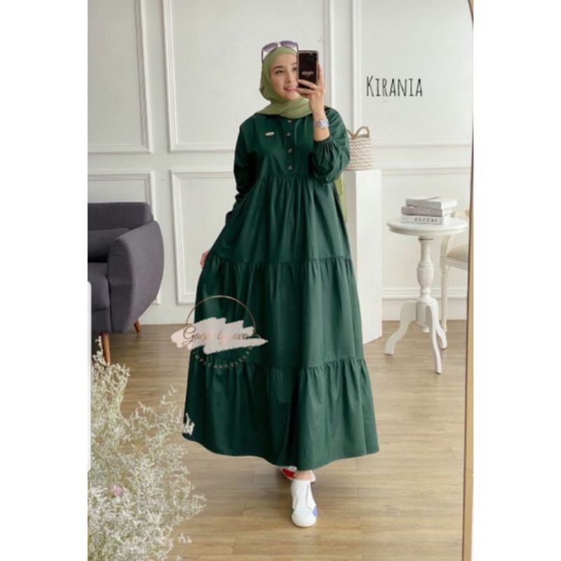MIDI DRESS KIRANIA GAMIS MUSLIM BY GAGIL FASHION BAHAN RAYON GAMIS JUMBO