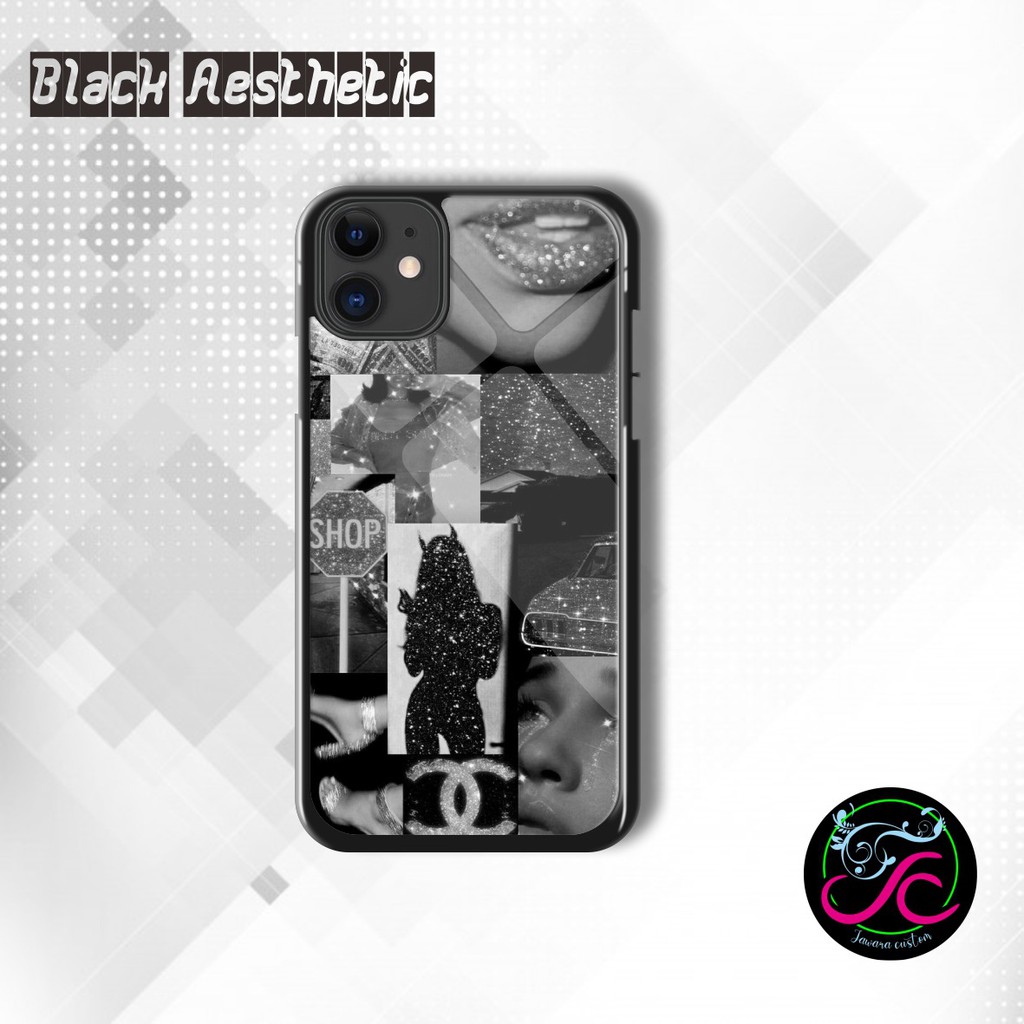 Hardcase 2D Glossy BLACK AESTHETIC Vivo Y53 Y11 Y12 Y15 Y17 Y12s Y19 U3 Y5s U20 Y1s Y20 Y20s JW2601-5
