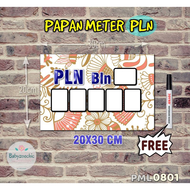 

Zoe Papan Meter Listrik PLN PAM motif Unik - Flower 01
