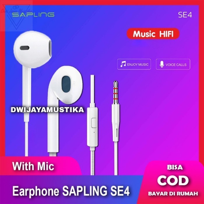 SAPLING SE4 Headset Mega Bass Earphone Plus Mic Handsfree Stereo DJM