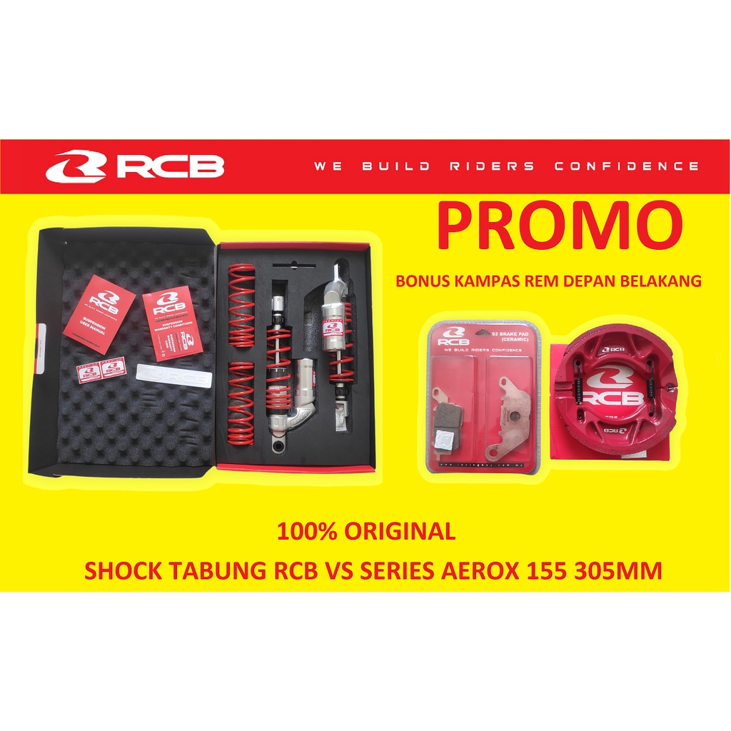 SHOCK TABUNG AEROX 155 RCB VS SERIES 305mm MERAH ASLI ORIGINAL ORI