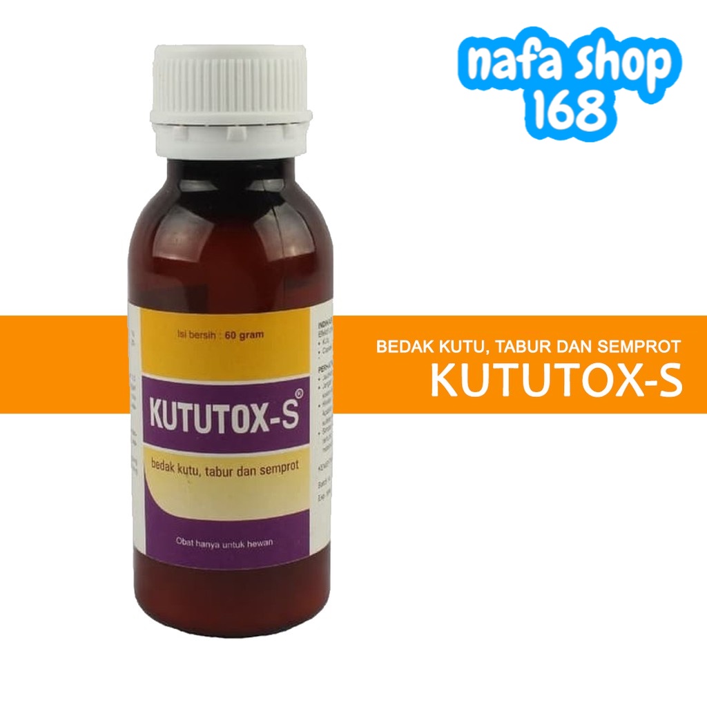 KUTUTOX S 60 gr - Serbuk Mandi Semprot Obat Anti Kutu Anjing Kucing Kelinci Hamster Marmut Guinea Pig