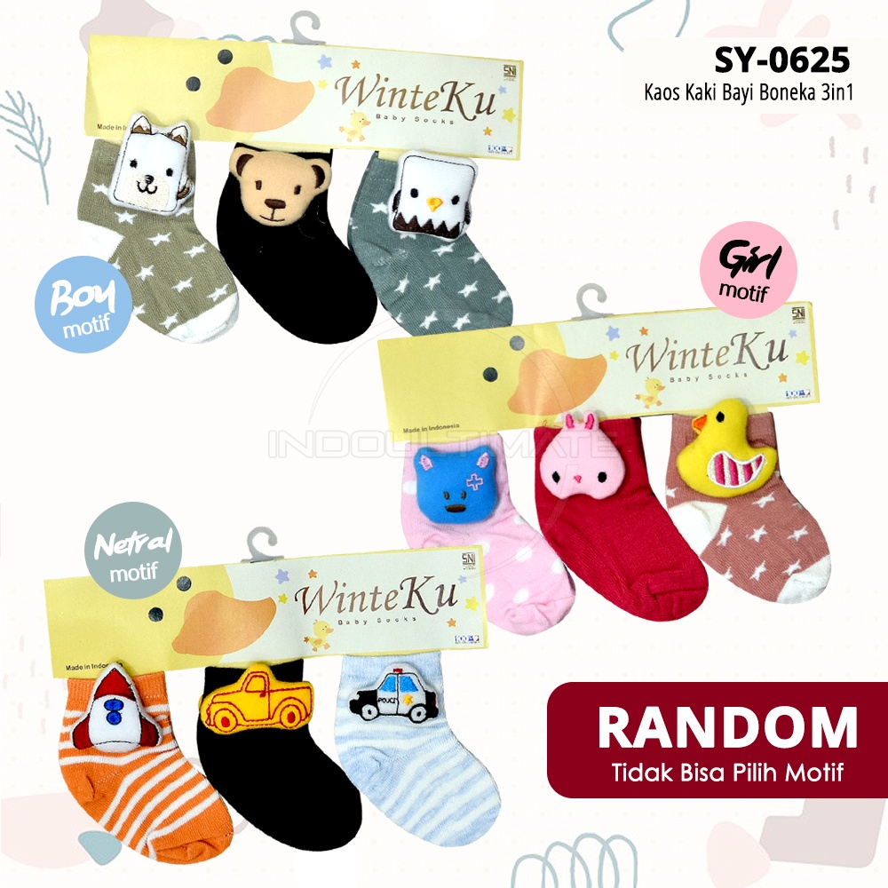 3Pcs Kaos Kaki Bayi Newborn (0-6 Bulan ) Kaos Kaki Bayi Laki-Laki Perempuan Kaos Kaki Motif Karakter Baby Sock Sarung Kaki Bayi Pelindung Kaki Bayi Alas Kaki Bayi Aksesoris Pakaian Bayi Kaos Kaki SY-0625