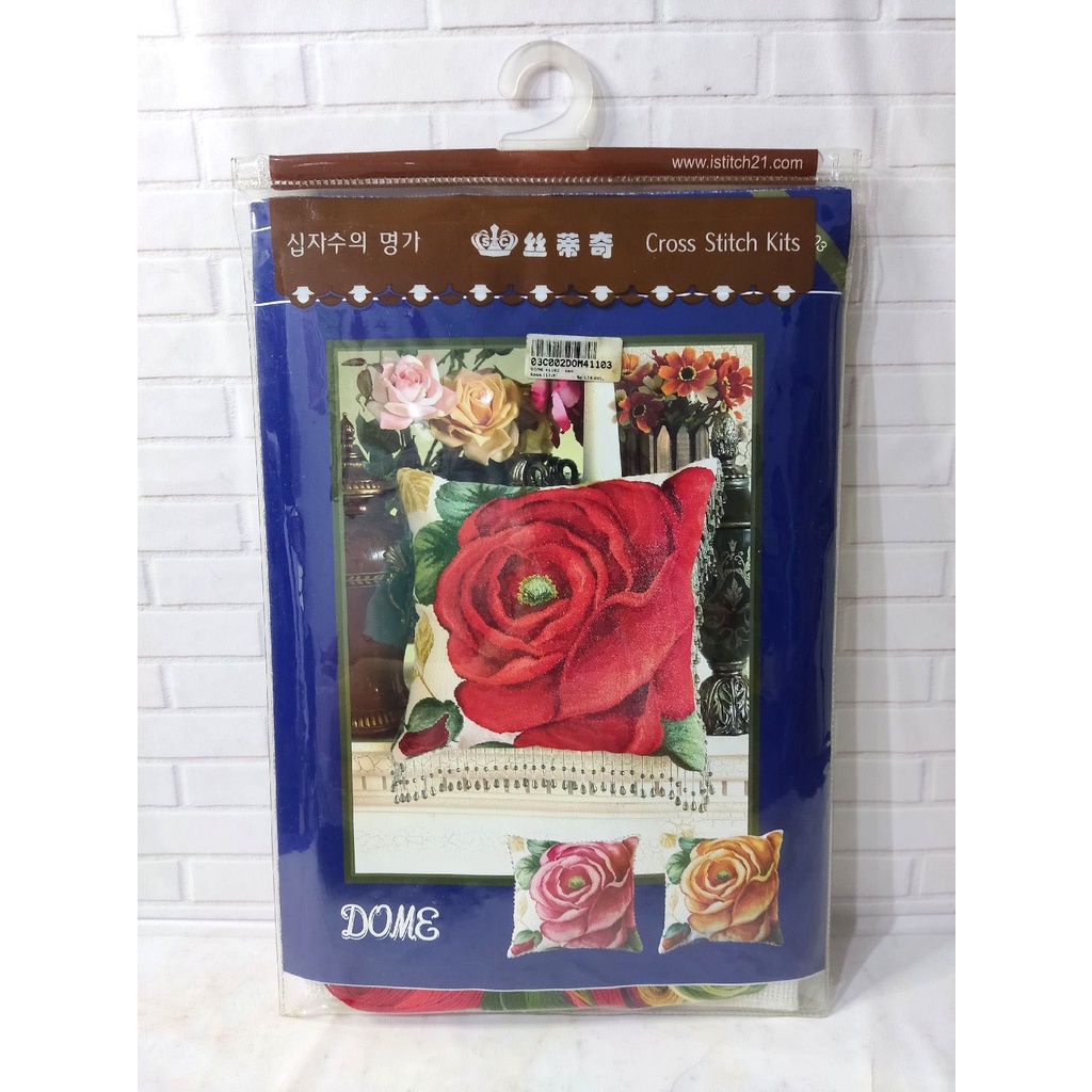 Paket Sulam DIY Craft Kristik DOME 41103 Red Rose Bunga Mawar Merah