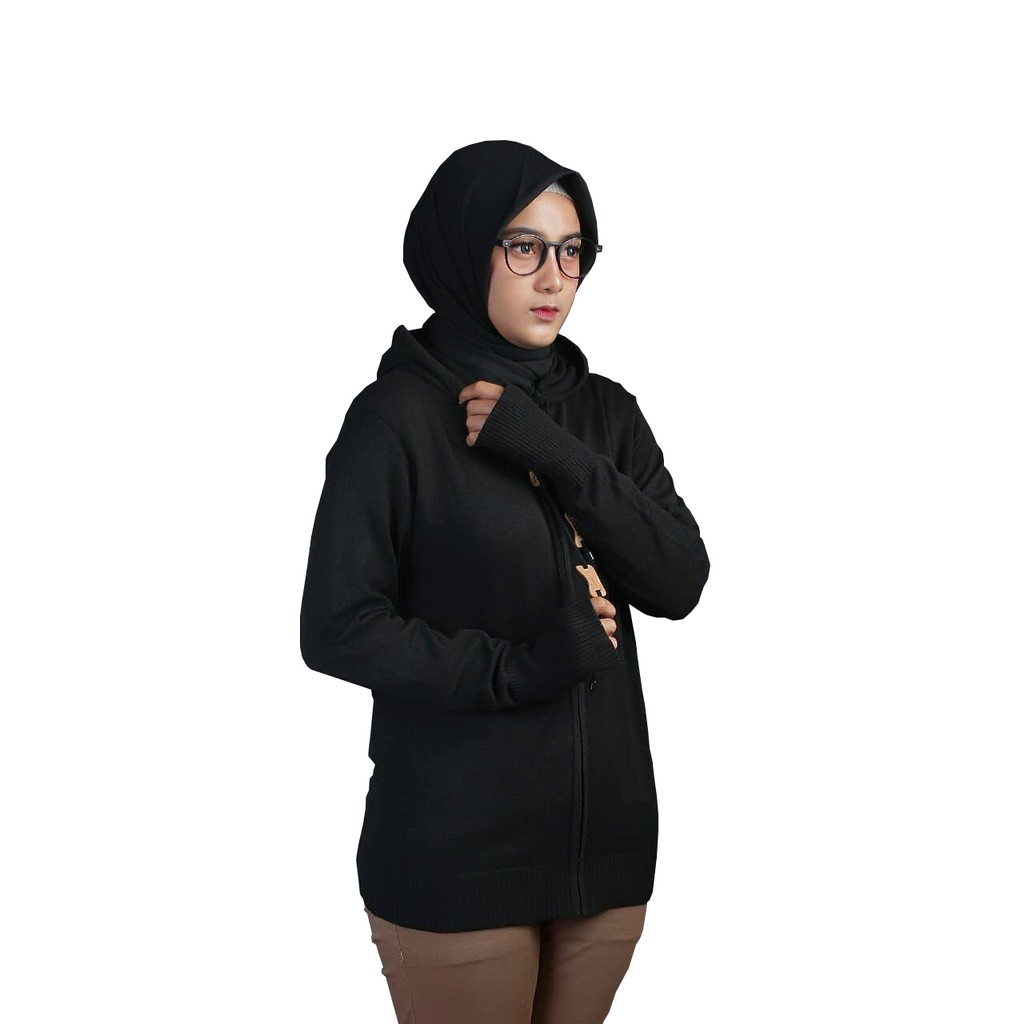 Sweater / Jaket wanita Rajut Ariel POLOS PREMIUM hijab dan casual UNISEX by Galleraj