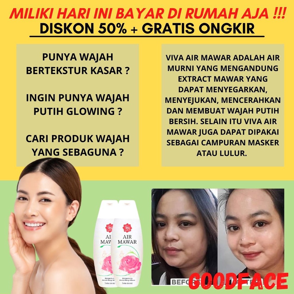 VIVA AIR MAWAR 100ML ORIGINAL BPOM - AIR MAWAR VIVA 100ML ORIGINAL