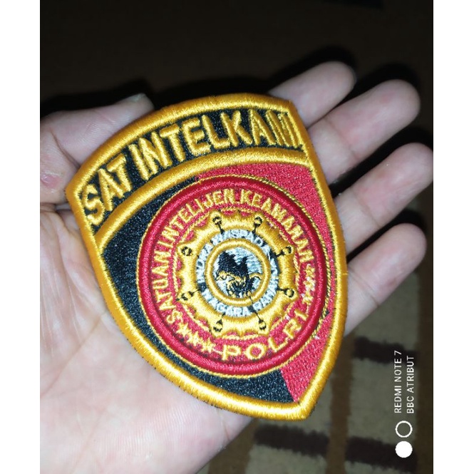 Logo bordir SAT INTELKAM logo baju pdh logo dinas polri bordir 3D