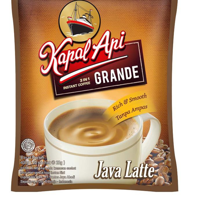 

Barang Bagus ✤ Kapal Api Grande Java Latte Bag (Isi 20 Sachet Berat 20 Gram)#