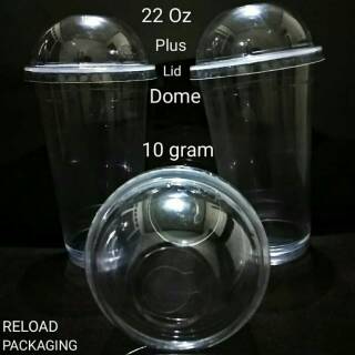  Gelas  Plastik PP 22oz Plastic Cup PP 22  oz  PLUS TUTUP  