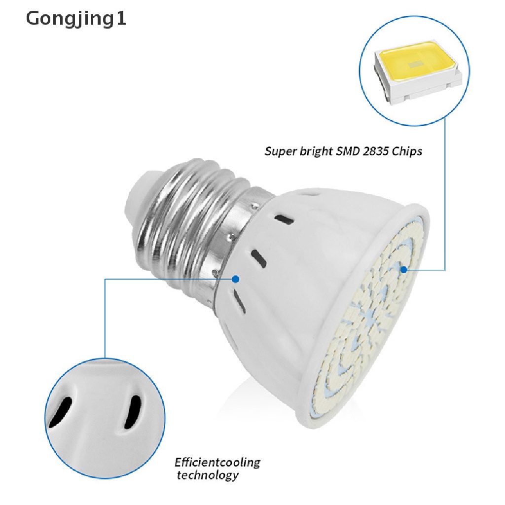 Gongjing1 Lampu Bohlam Led 48 / 60 / 80 220v E27 Spektrum Penuh Untuk Pertumbuhan Tanaman Hidroponik