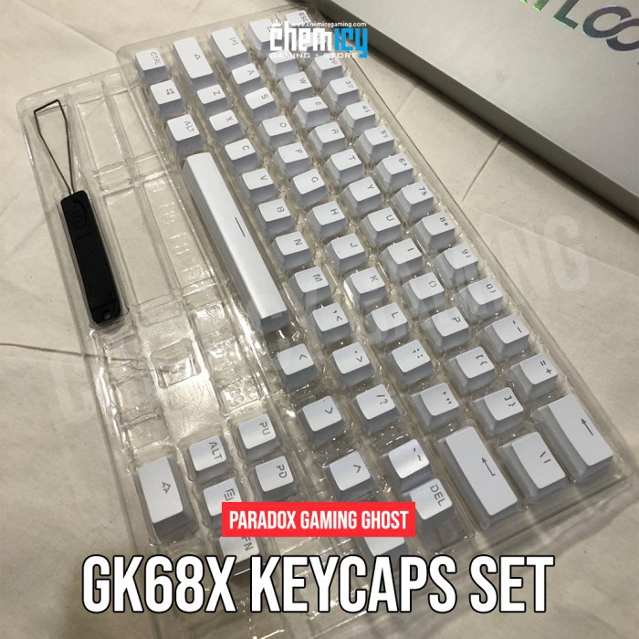 Paradox Gaming GHOST DIY GK68X ABS Double Shot Keycaps White