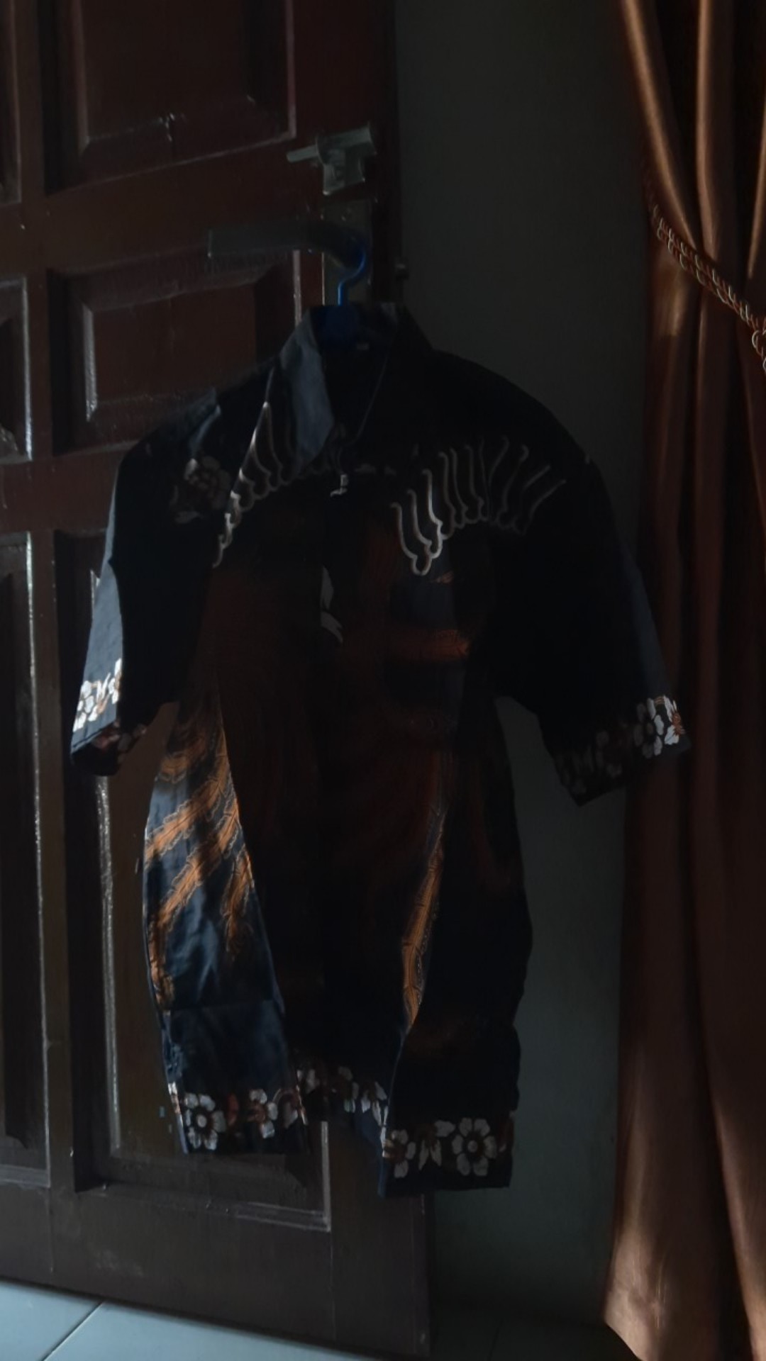 Kemeja Batik Pria Lengan Pendek Size M L Xl Xxl  Bswart Batik Hrb026 Kenongo Hem Strimin Coklat