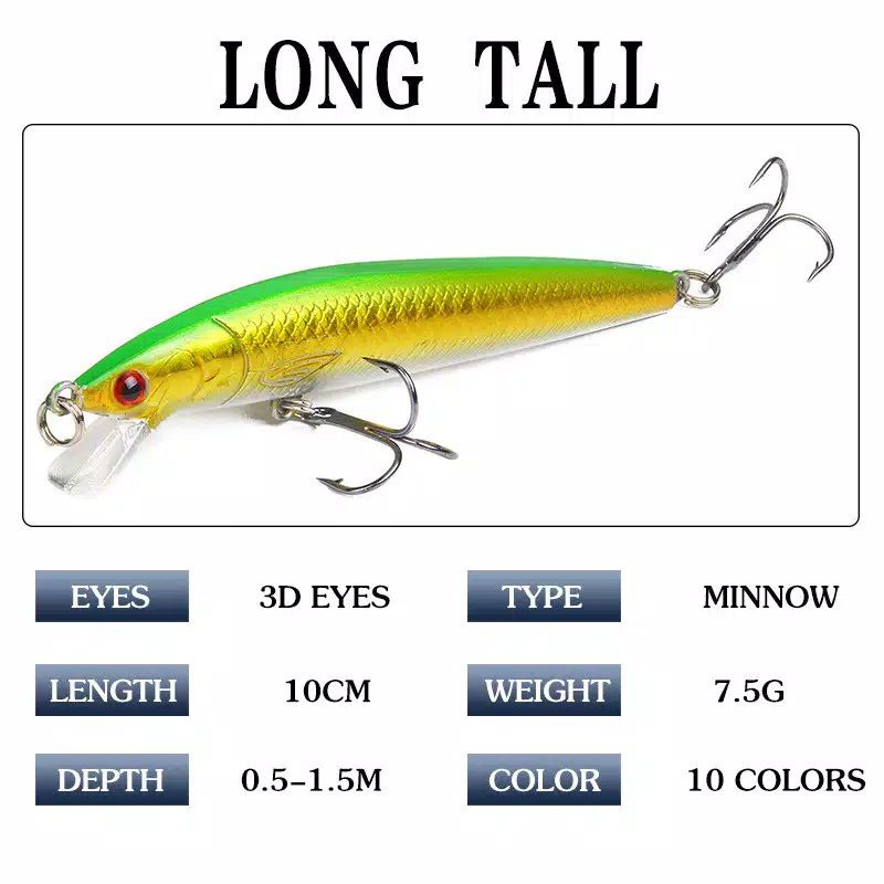UMPAN PANCING MINNOW 8.5G 9.5CM (MFA) TENGGELAM 0.5-1.5M