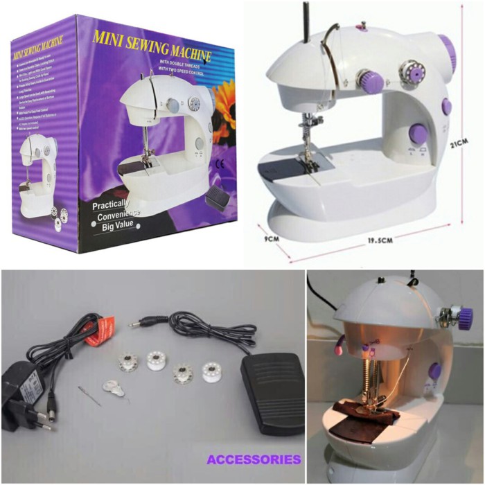 Mesin Jahit Mini Portable SM-202 ada Lampu / Sewing Machine