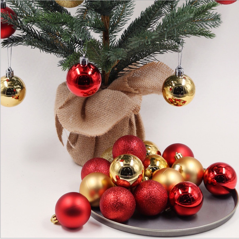 [Christmas Home Decoration Products] [4cm 36Pcs Christmas Balls Ornaments For Xmas Tree] [Christmas Tree Decorative Hanging Ball]