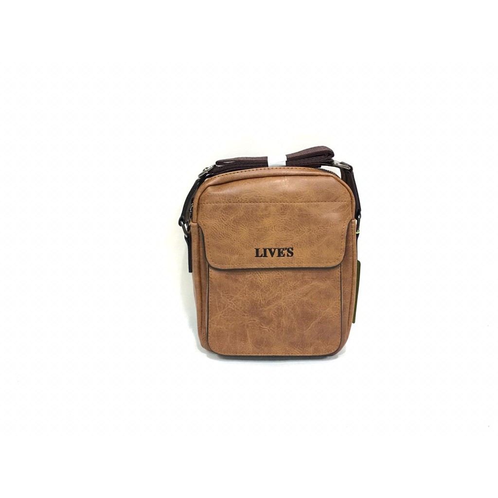 Tas Slempang Selempang Pria Laki Cowo Kulit Sling Travel Bag Impor Ori Asli PU Leather : 2 - 10