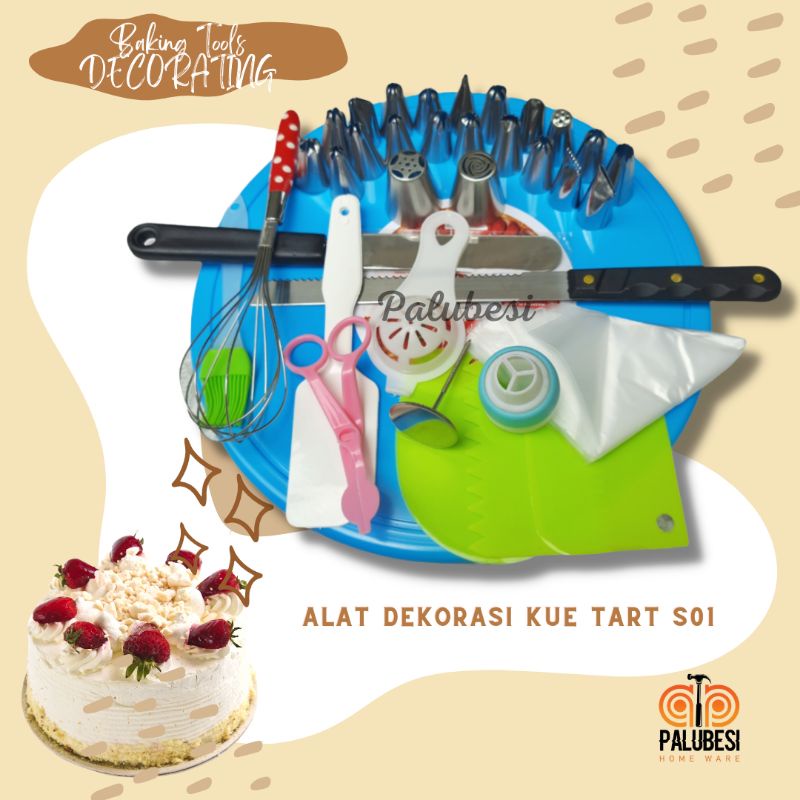 Paket Dekorasi Kue Tart Ulang Tahun / Alat Untuk Membuat Kue Tart S01