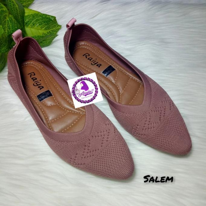Sepatu FlatShoes wanita Raiya Skim 09 Rajut Import sol karet Termurah