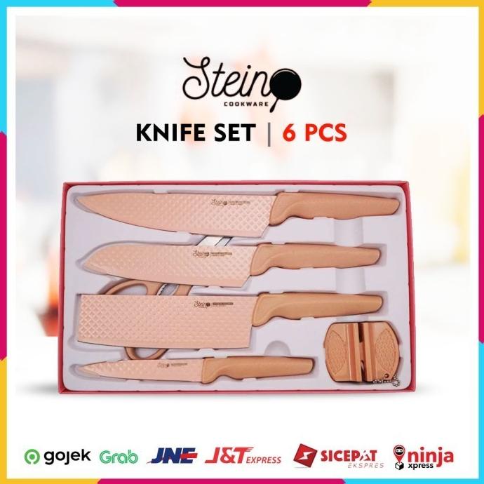 Pisau STEIN COOKWARE - Diamond Kitchen Knife Set Pisau 6in1 - ORIGINAL masih banyak