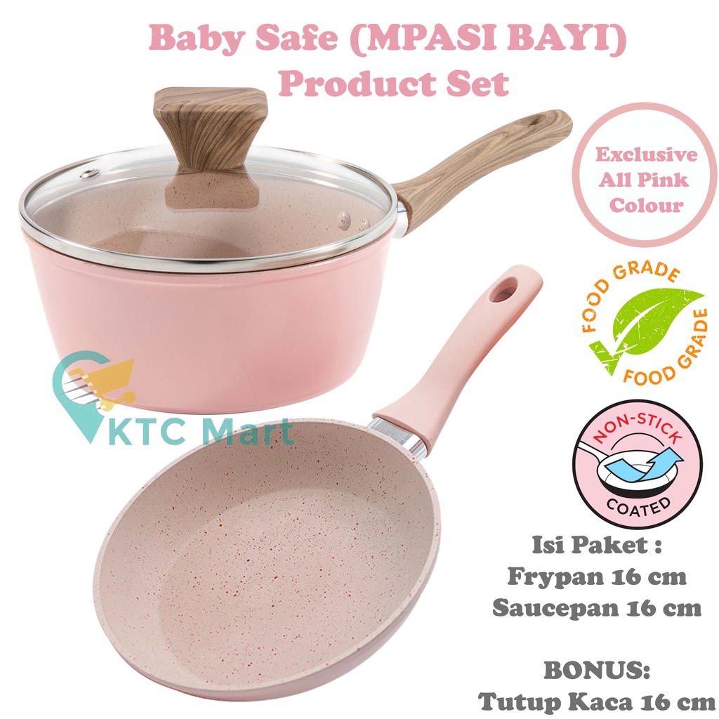 KTCmart - Panci Mpasi Bayi MINI Foodgrade anti lengket Granite Marble