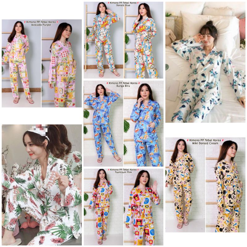 BAJU TIDUR WANITA IMPORT / STELAN PIYAMA WANITA KIMONO / PIYAMA BUSUI