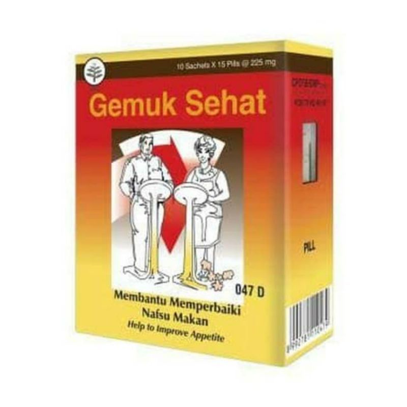 Gemuk Sehat 10 Saset × 15Pil -Borobudur Herbal -Membantu Meningkatkan Nafsu Makan & Meningkatkan Ber