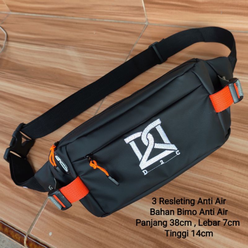 TAS SELEMPANG PINGGANG PRIA ANTI AIR DISTRO BAHAN PREMIUM / WAISTBAG WATERPROOF PRIA WANITA TERBARU