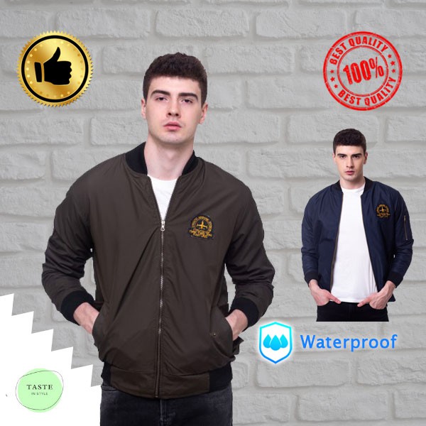 Jaket Pria Jaket Bomber Anti Air Waterproof Jaket Taslan Pria Cowok Bomber Stracci Heylook Original
