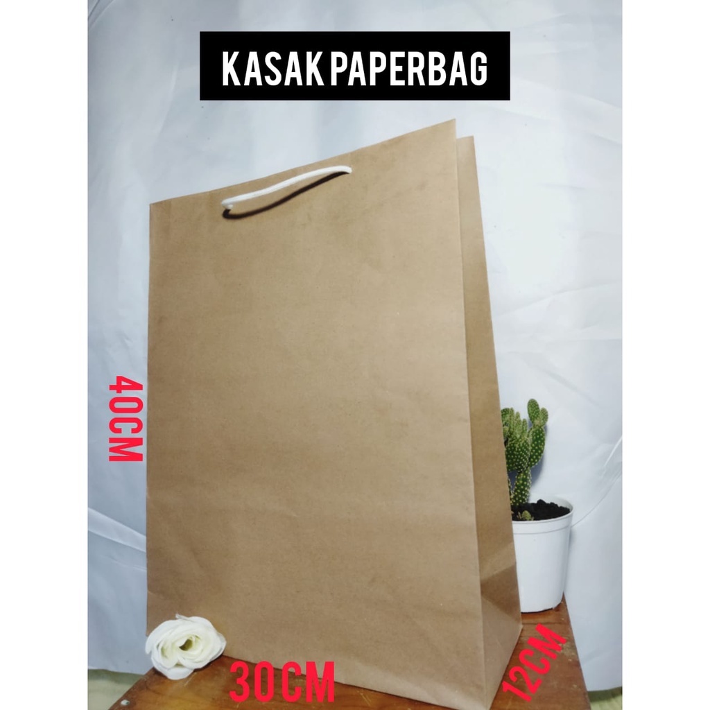 

(12 Pcs) PAPERBAG COKLAT JUMBO [30x40x12] UNTUK BOX HAMPERS SERBAGUNA