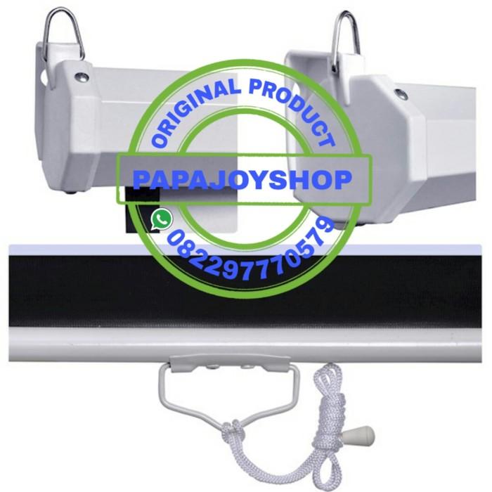 Proyektor / Layar Proyektor Gantung Manual Screen 96" 2 Meter 244 X 244Cm