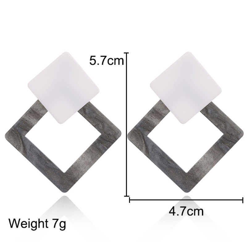 Glitter 1 Pair Geometric Vintage Acrylic Triangle Stud Earrings for Women Jewelry Gift