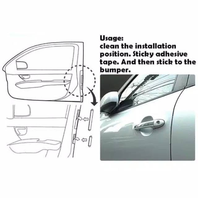 Slim Door Guard Protector Pelindung Pintu Mobil Universal Selip Door Edge 8 in 1