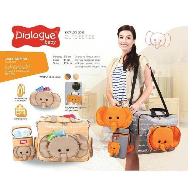 SALE DIALOGUE TAS BAYI TEMPAT BOTOL SUSU DOUBLE TAS KECIL GAJAH SER GHJGH468694
