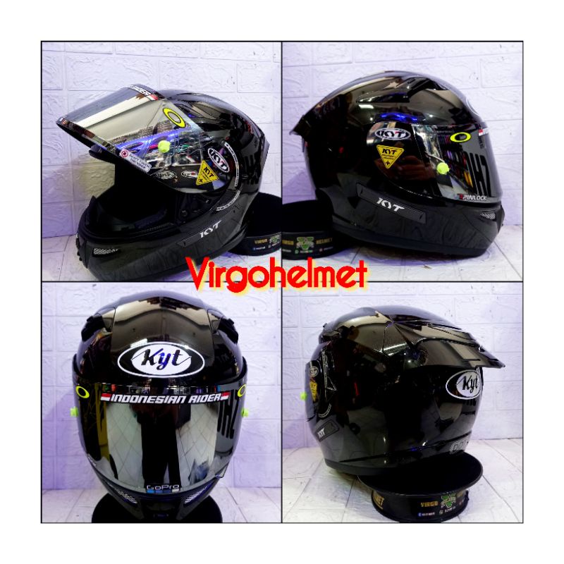 HELM KYT K2R RIDER BLACK GLOSSY VISOR SILVER ΠΠ