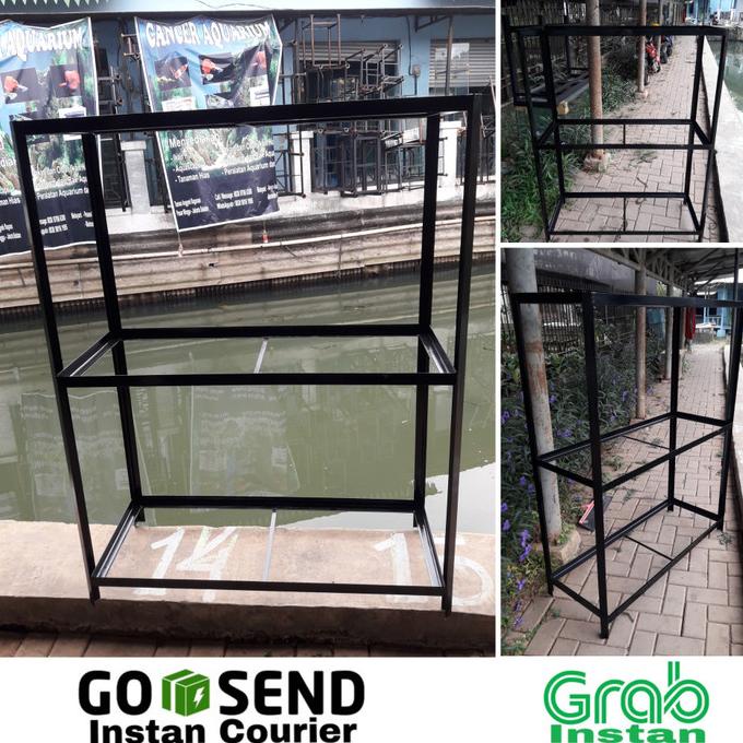Rak Besi Siku Aquarium 3 Susun ( 100x40x140 )