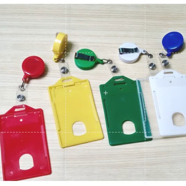 name tag id card holder YoYo  plus casing keras paket Logo kastem