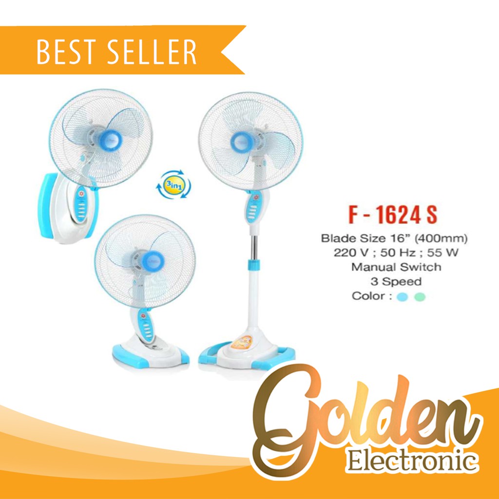 Kipas Angin Berdiri Maspion Stand Fan F-1624s 3in1 F1624S / F 1624 S 16&quot;