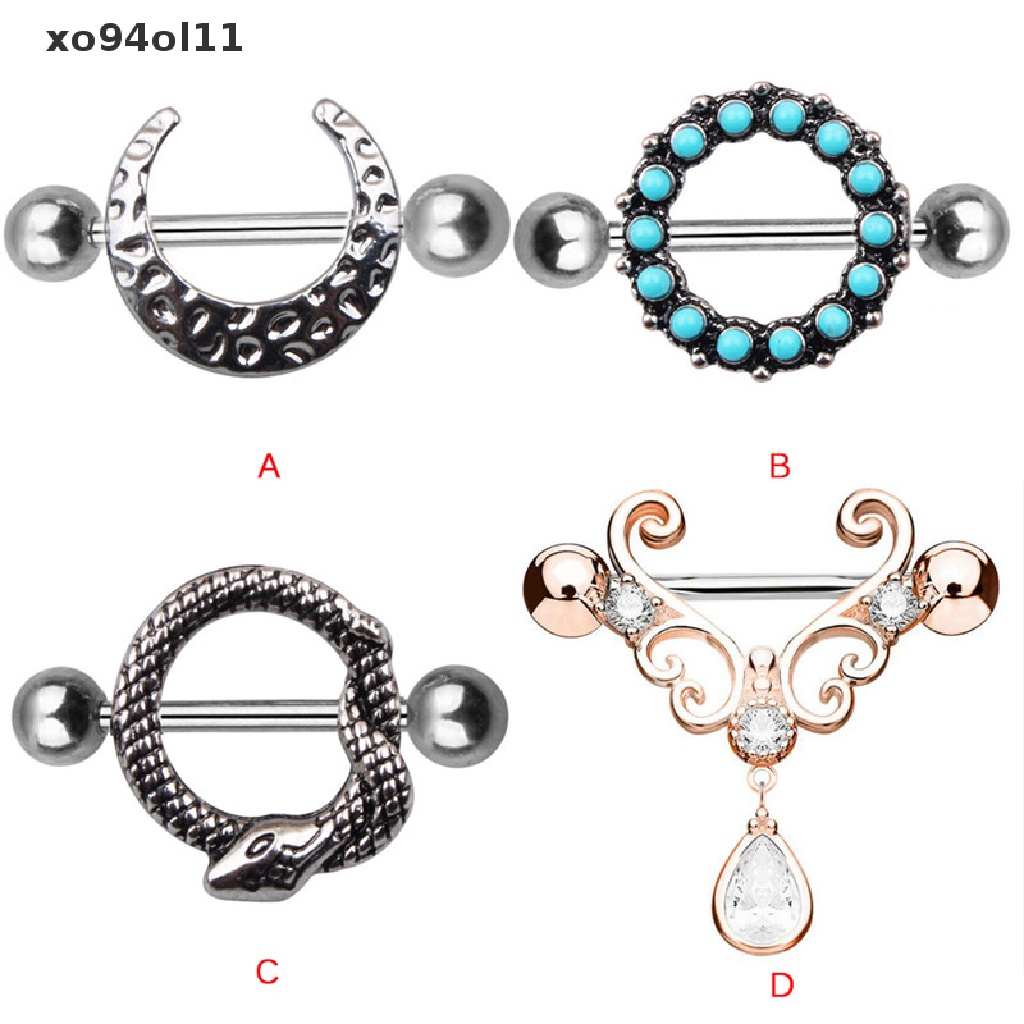 Anting Tindik Puting Bentuk Bulan Sabit Bahan Stainless Steel