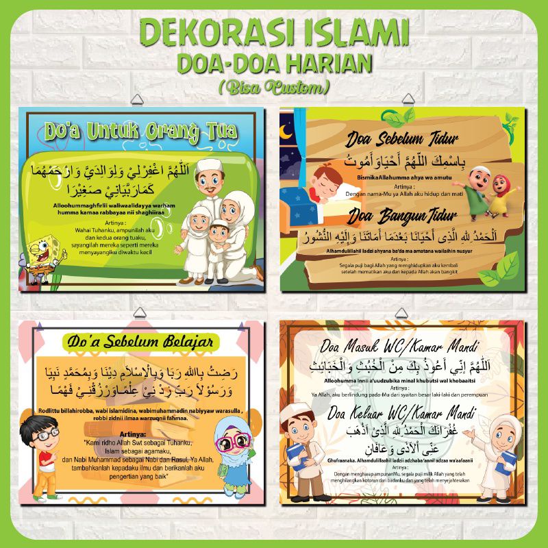 Hiasan dinding kayu kamar doa harian