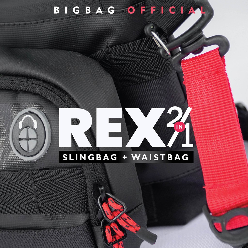 PTS - GEAR BAG NEX 2 in 1 - 13119 Waist bag and Sling bag With Earphohe Hole - Tas Selempang Pria Tas