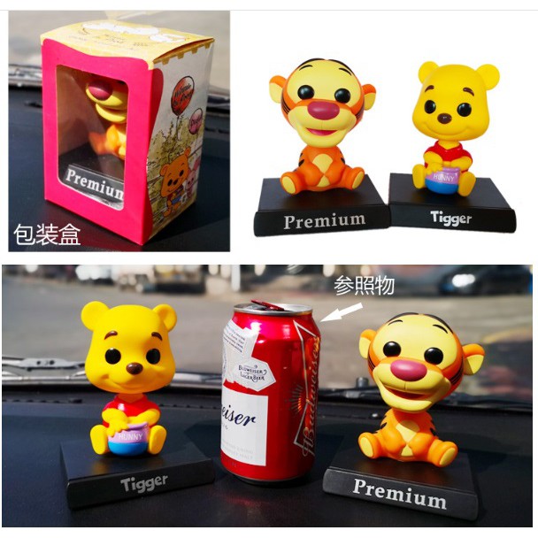 Pajangan Figure Miniatur Mobil WINNIE THE POOH and TIGGER Per Goyang Kepala Shacking Head Toy